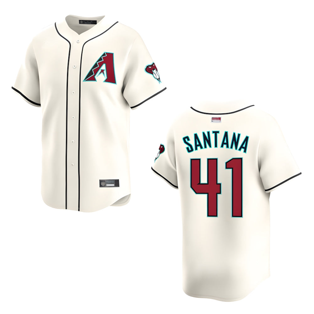 Elroe A.Diamondbacks #41 Carlos Santana Player Cream game time Stitched Jersey