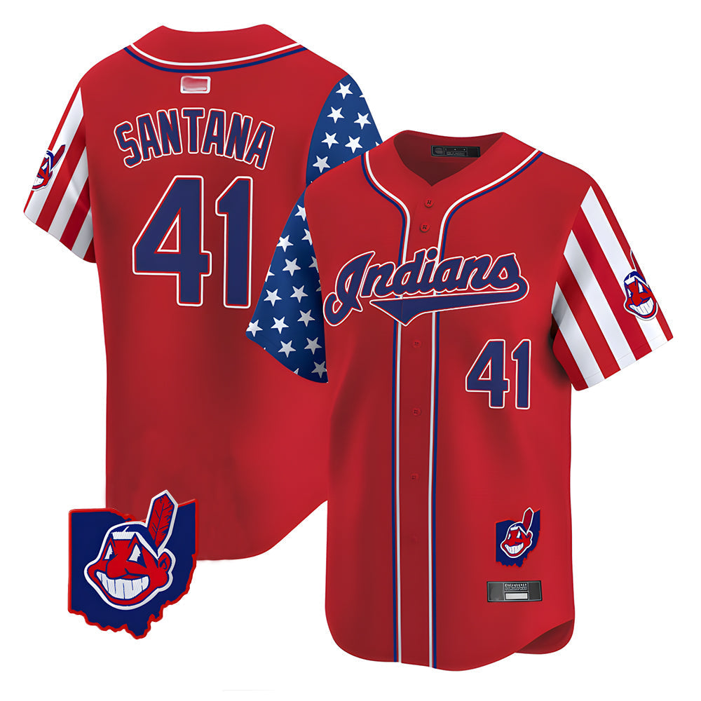 Elroe A.Diamondbacks #41 Carlos Santana Player Red Independence Day Vapor Premier Limited Stitched Jersey