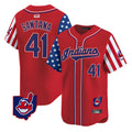 Elroe A.Diamondbacks #41 Carlos Santana Player Red Independence Day Vapor Premier Limited Stitched Jersey