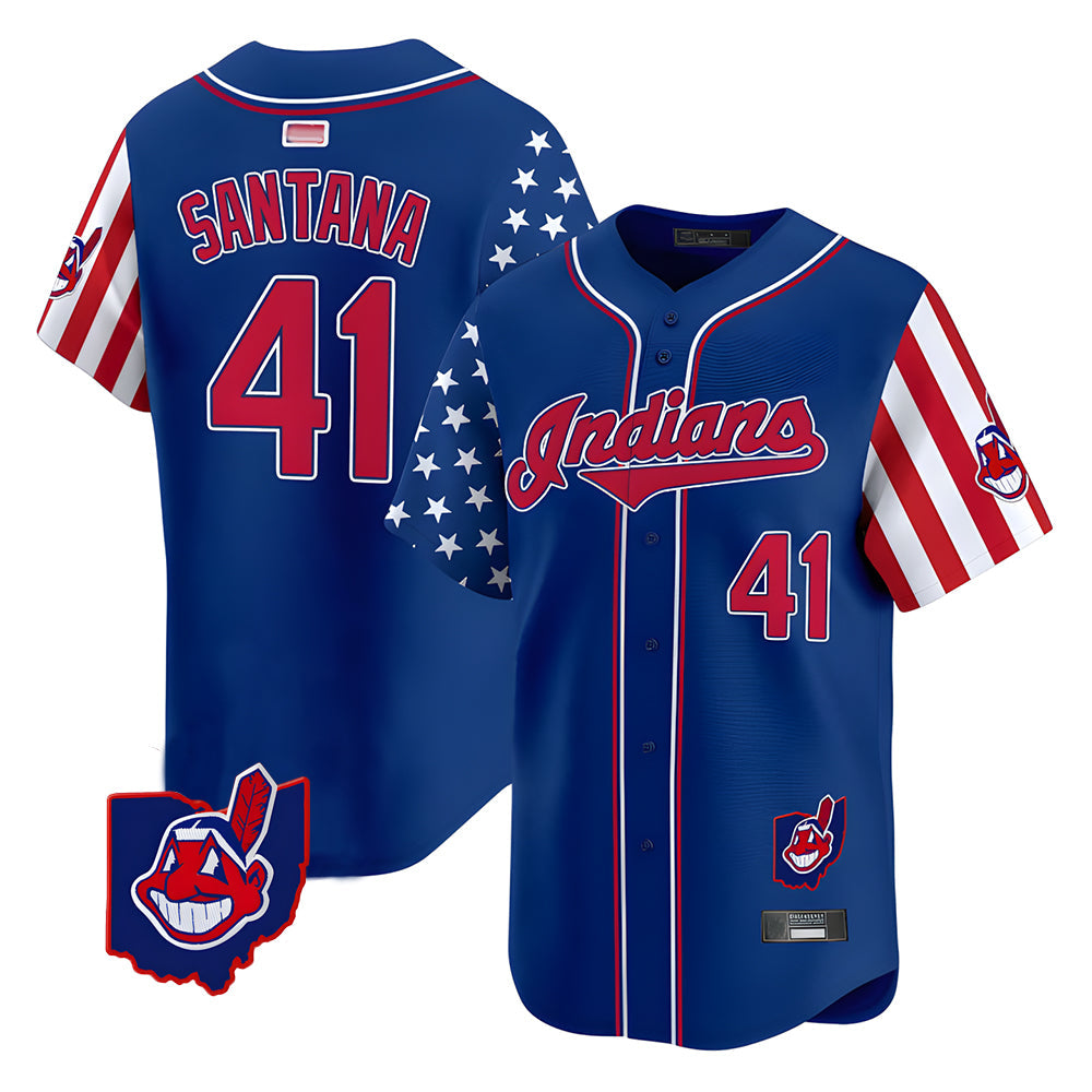 Elroe A.Diamondbacks #41 Carlos Santana Player Royal Independence Day Vapor Premier Limited Stitched Jersey