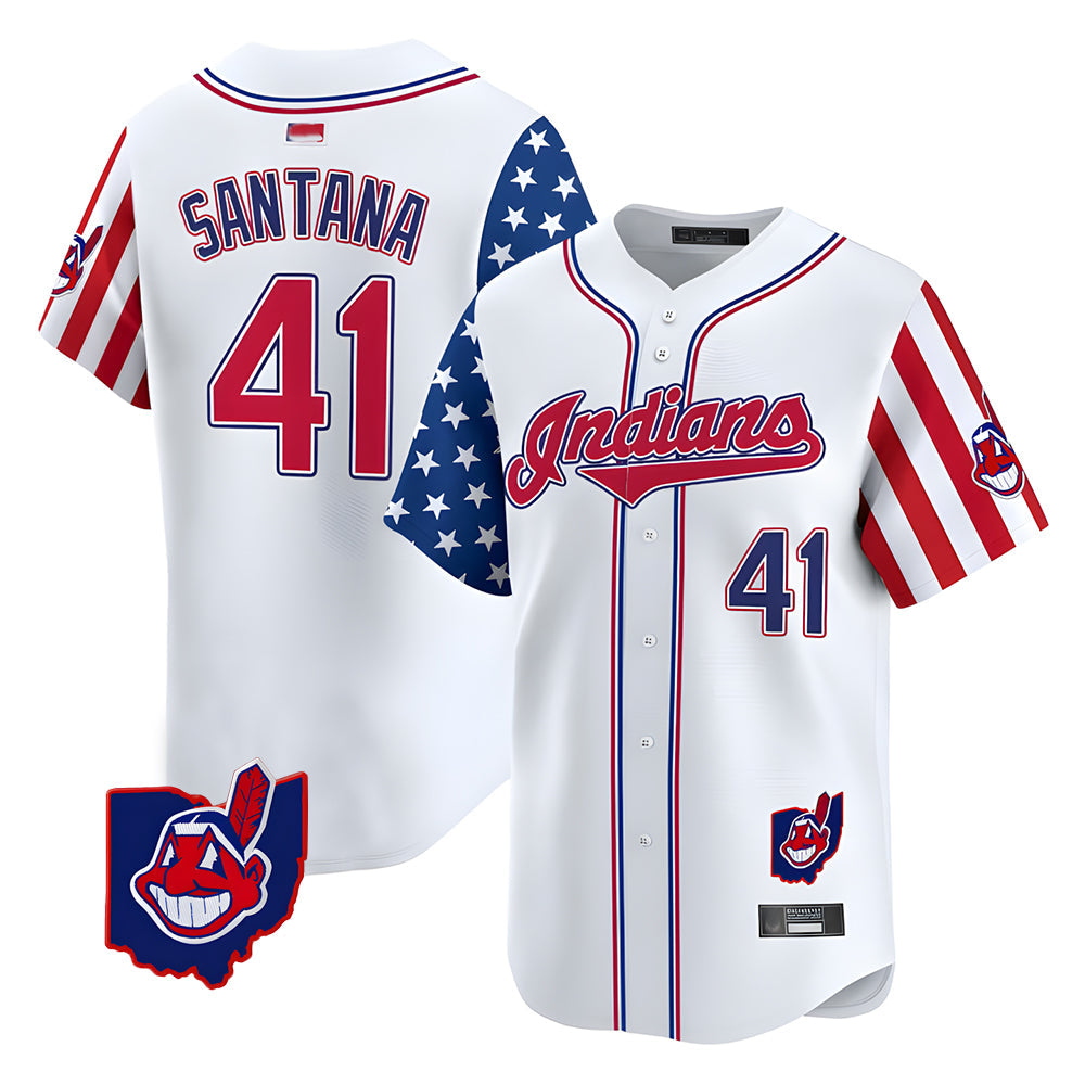 Elroe A.Diamondbacks #41 Carlos Santana Player White Independence Day Vapor Premier Limited Stitched Jersey