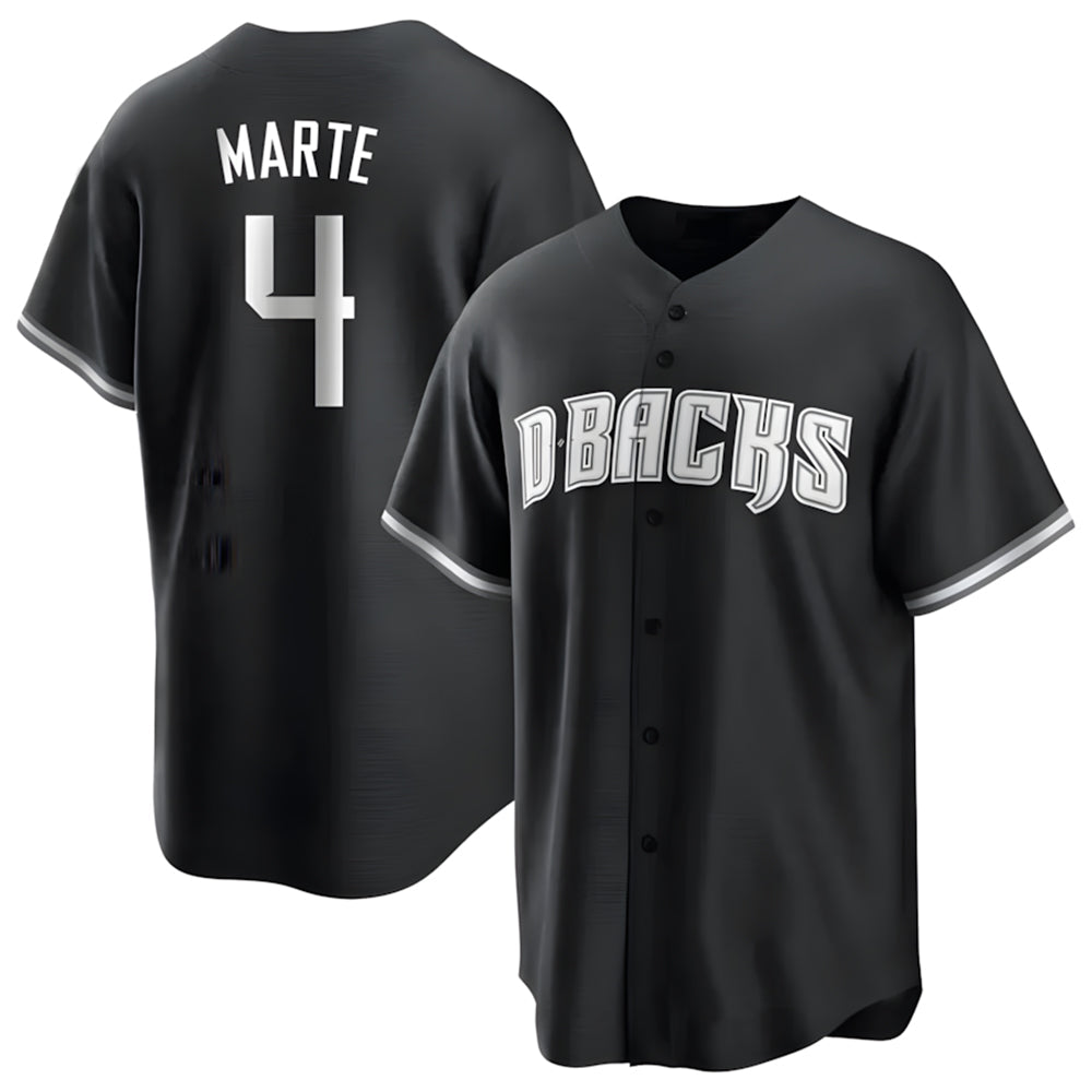 Elroe A.Diamondbacks #4 Ketel Marte Player Black Pointed collar Replica Game Stitched Jerseys