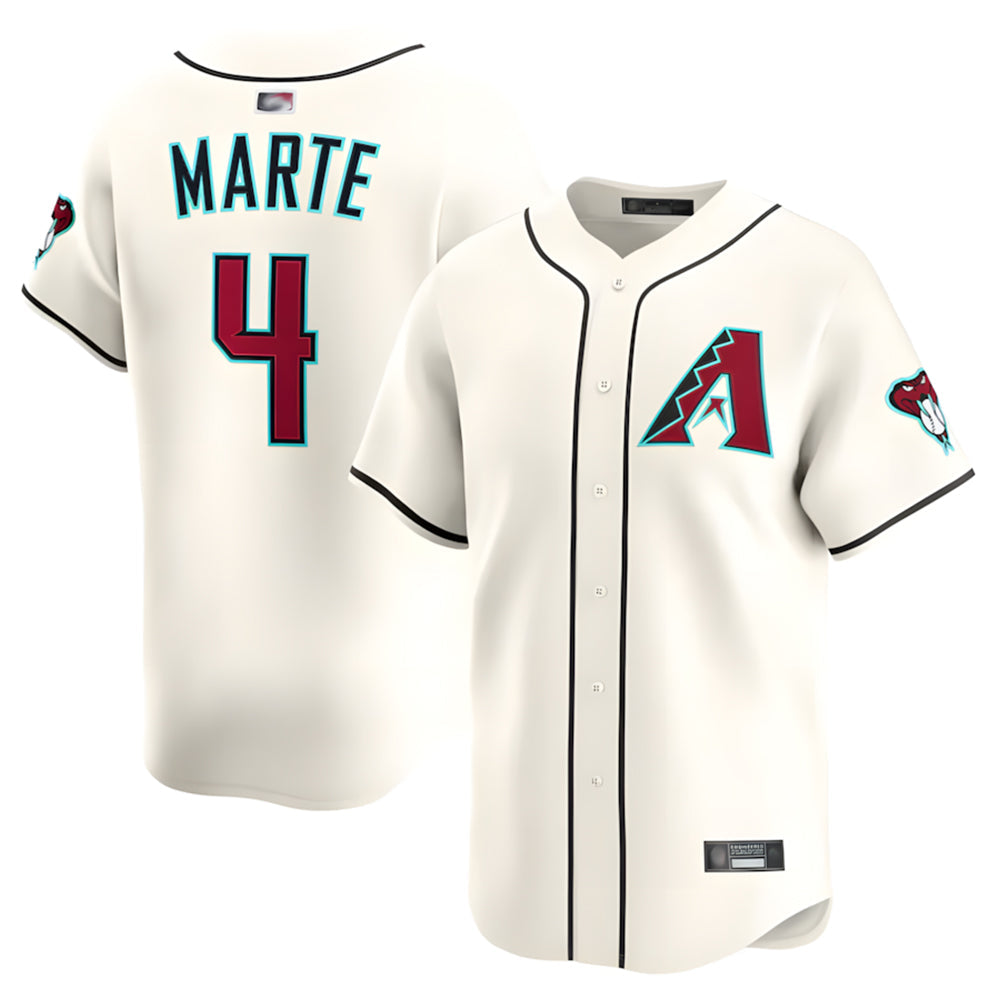 Elroe A.Diamondbacks #4 Ketel Marte Player Cream Limited Stitched Jerseys