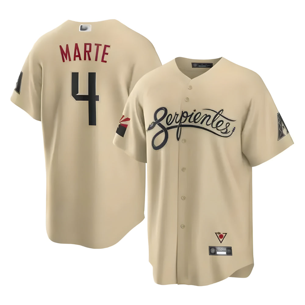 Elroe A.Diamondbacks #4 Ketel Marte Player Gold City Connect Stitched Jerseys