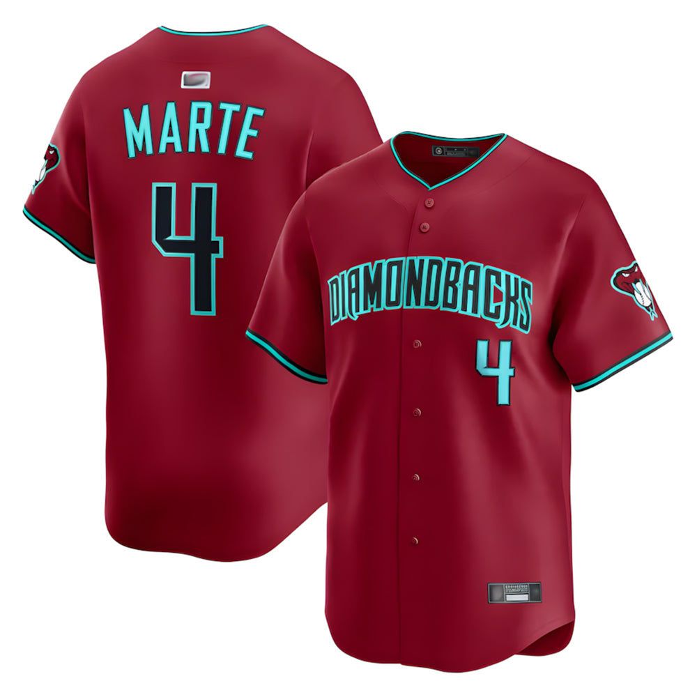 Elroe A.Diamondbacks #4 Ketel Marte Player Red Home Limited Stitched Jerseys