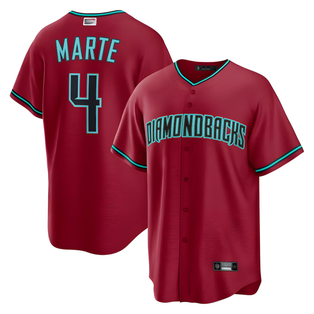 Elroe A.Diamondbacks #4 Ketel Marte Player Red Home Replica Stitched Jerseys