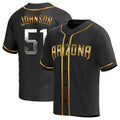 Elroe A.Diamondbacks #51 Randy Johnson Player Black Golden Replica Alternate Stitched Jerseys