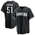 Elroe A.Diamondbacks #51 Randy Johnson Player Black White Replica Alternate Stitched Jerseys