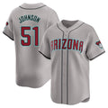 Elroe A.Diamondbacks #51 Randy Johnson Player Gray Limited Away Stitched Jerseys