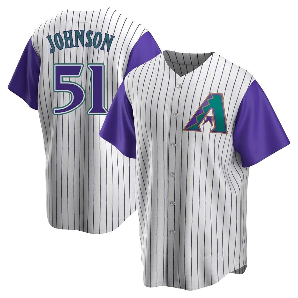 Elroe A.Diamondbacks #51 Randy Johnson Purple Replica Alternate Cooperstown Collection Stitched Jerseys