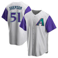 Elroe A.Diamondbacks #51 Randy Johnson Purple Replica Alternate Cooperstown Collection Stitched Jerseys