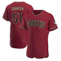 Elroe A.Diamondbacks #51 Randy Johnson Red Authentic Crimson Alternate Stitched Jerseys