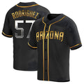 Elroe A.Diamondbacks #57 Eduardo Rodriguez Player Black Golden Replica Alternate Stitched Jersey