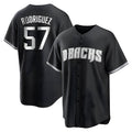 Elroe A.Diamondbacks #57 Eduardo Rodriguez Player Black White Replica Alternate Stitched Jersey