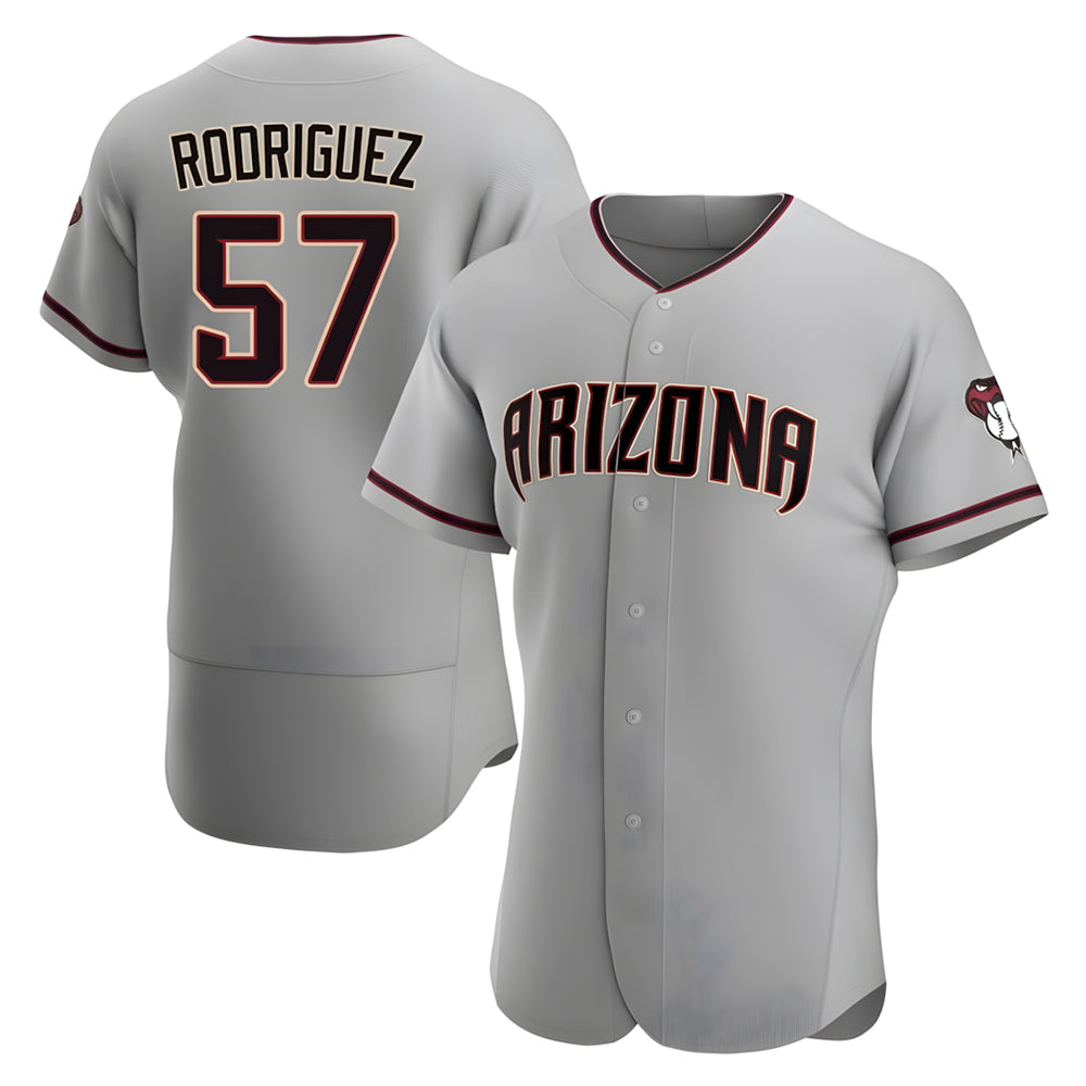 Elroe A.Diamondbacks #57 Eduardo Rodriguez Player Gray Road Stitched Jersey