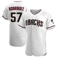 Elroe A.Diamondbacks #57 Eduardo Rodriguez Player White Crimson Home Stitched Jersey