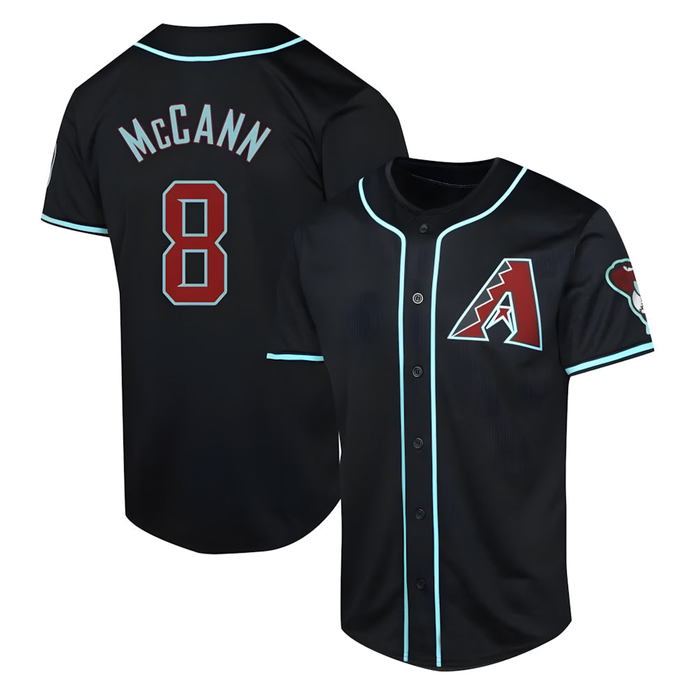 Elroe A.Diamondbacks #8 James McCann Player Black Red Limited Alternate Stitched Jersey