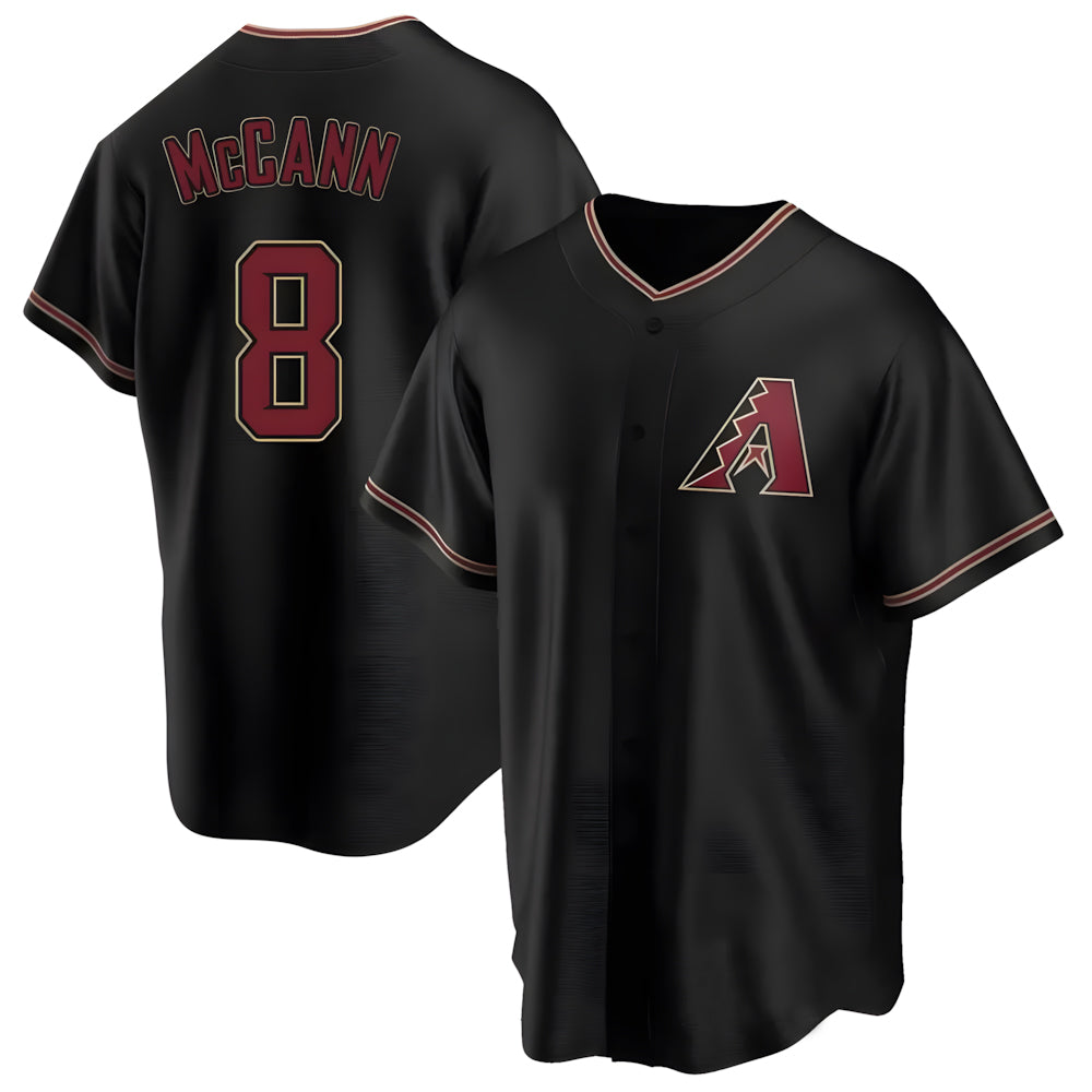 Elroe A.Diamondbacks #8 James McCann Player Black Replica Alternate Stitched Jersey
