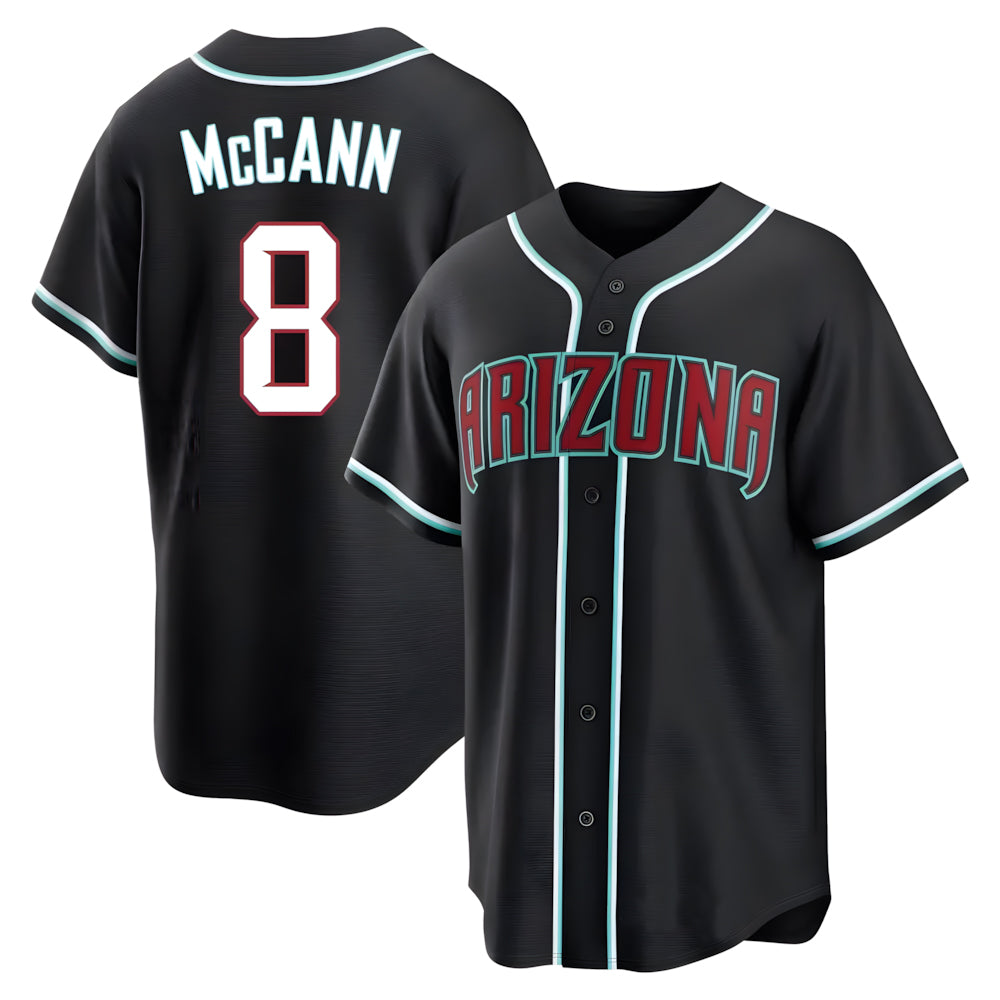 Elroe A.Diamondbacks #8 James McCann Player Black Replica Fashion Out Stitched Jersey