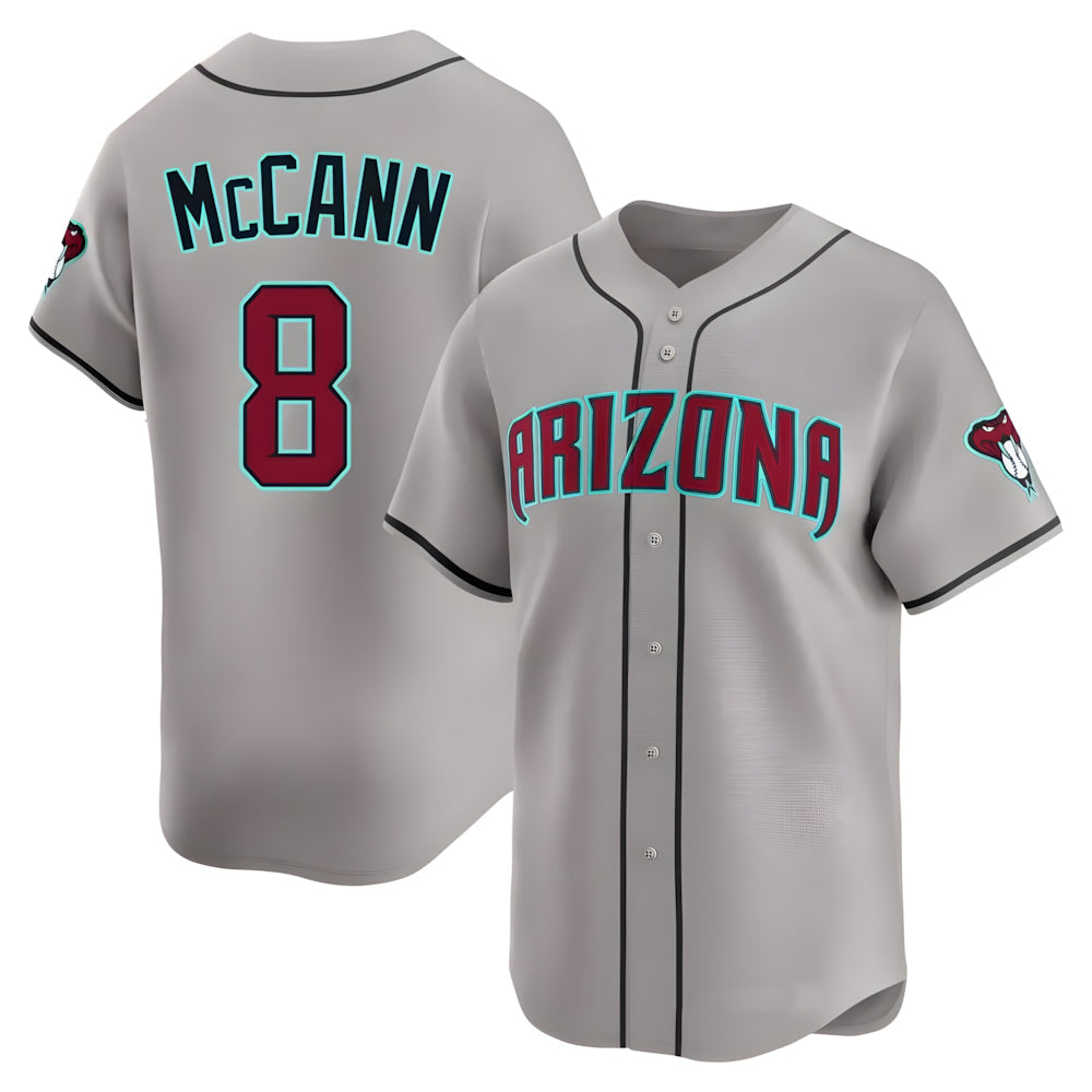 Elroe A.Diamondbacks #8 James McCann Player Gray Limited Alternate Stitched Jersey