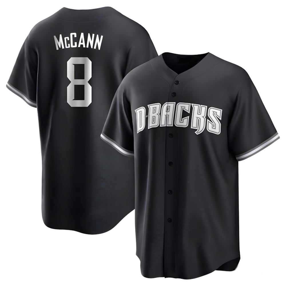 Elroe A.Diamondbacks #8 James McCann Player White Replica Black 2026 World Series Stitched Jersey