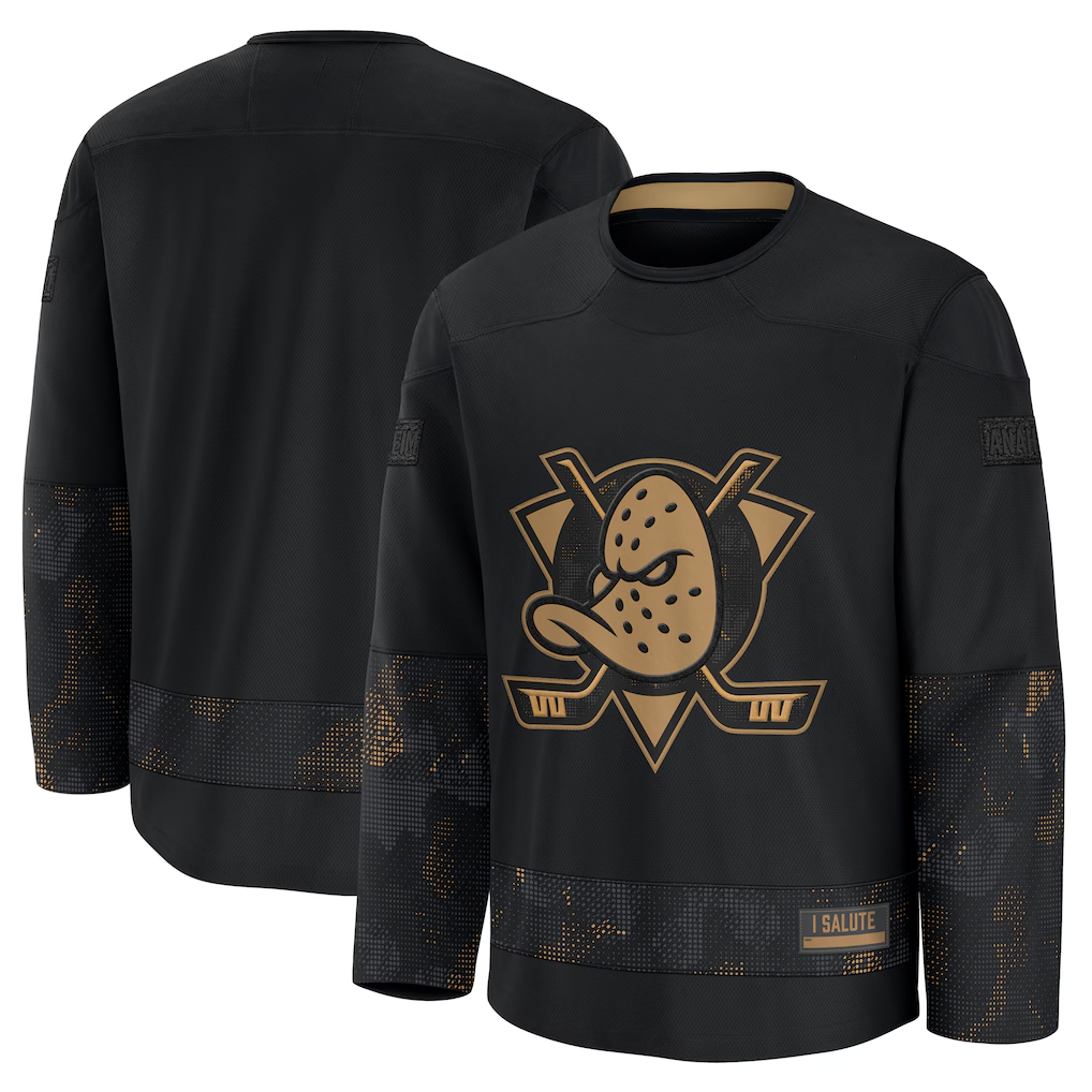 Elroe A.Ducks Black 2024 Military Appreciation Practice Jerseys