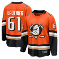 Elroe A.Ducks #61 Cutter Gauthier Orange Home Breakaway Jerseys