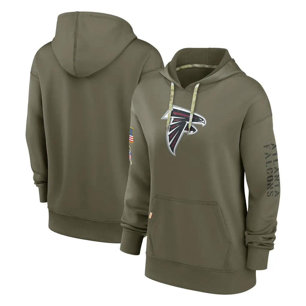 Elroe A.Falcons Olive 2025 Salute to Service Pullover Hoodie Blank Player Stitched Jerseys