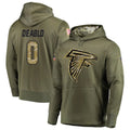 Elroe A.Falcons #0 Divine Deablo Player Olive Salute to Service Hoodies Stitched Jerseys