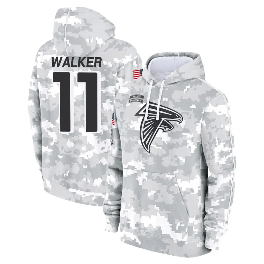 Elroe A.Falcons #11 Jalon Walker Player Arctic Camo Salute to Service Limited Hoodie Stitched Jerseys