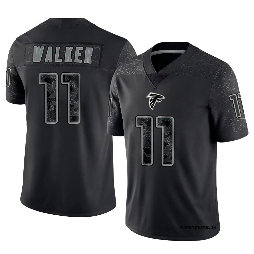 Elroe A.Falcons #11 Jalon Walker Player Black RFLCTV Limited Stitched Jerseys