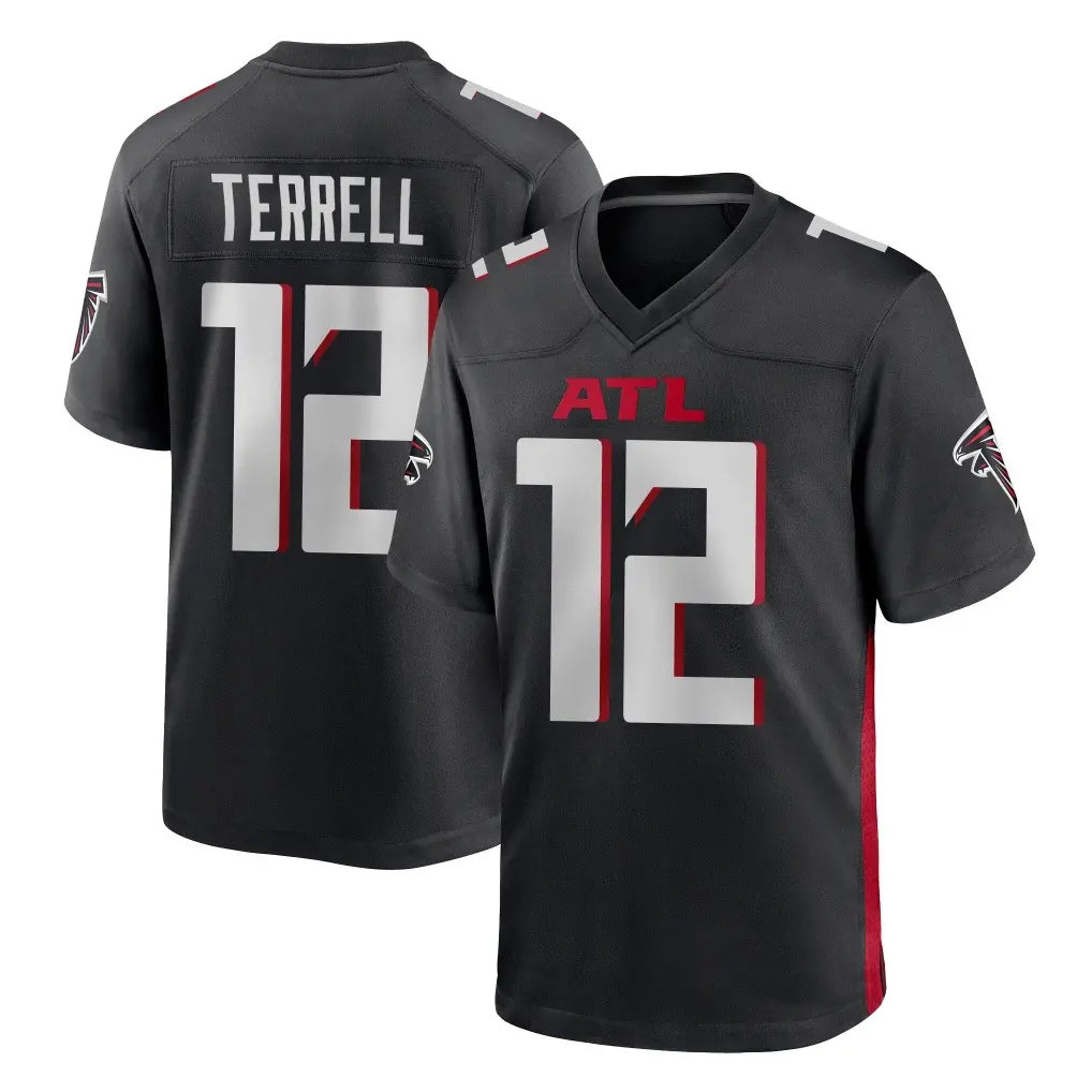 Elroe A.Falcons #12 Avieon Terrell Player Black Home Game Stitched Jerseys