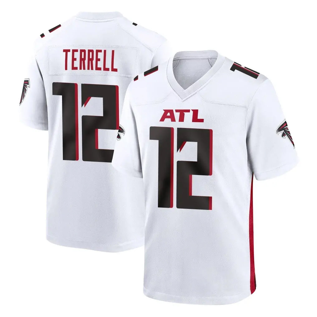 Elroe A.Falcons #12 Avieon Terrell Player White Home Game Stitched Jerseys