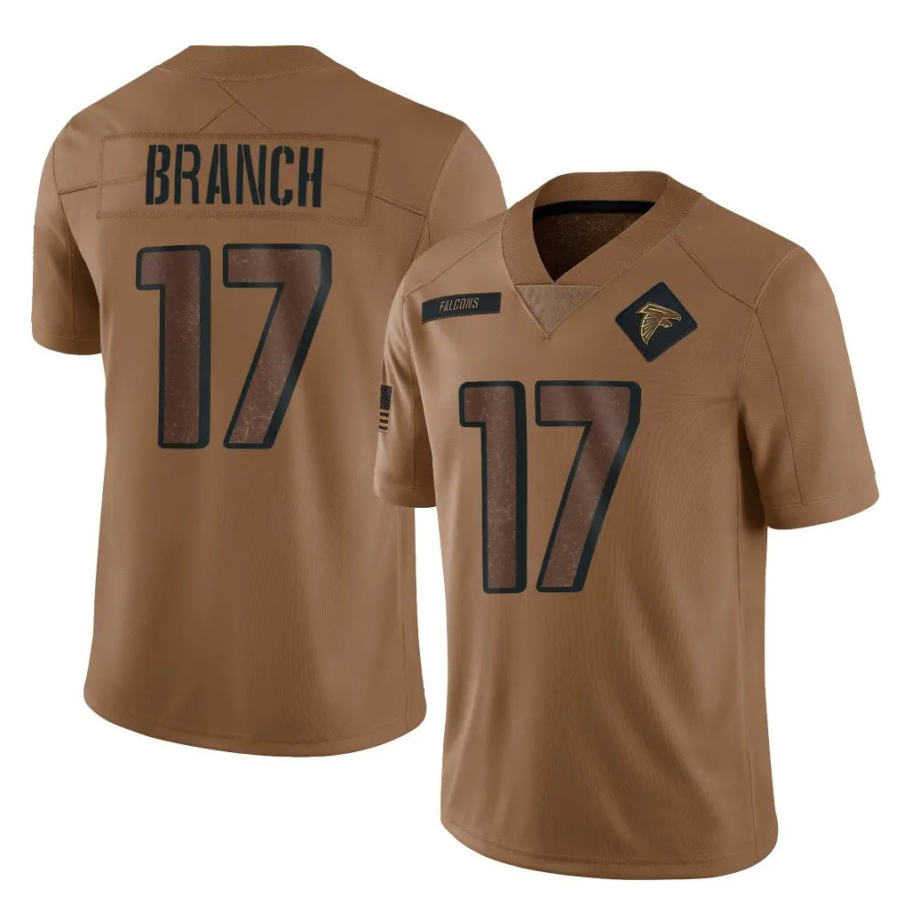 Elroe A.Falcons #17 Zachariah Branch Player Brown Salute To Service Limited Stitched Jerseys