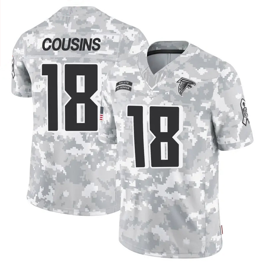 Elroe A.Falcons #18 Kirk Cousins Player Arctic Camo Salute to Service Limited Stitched Jerseys