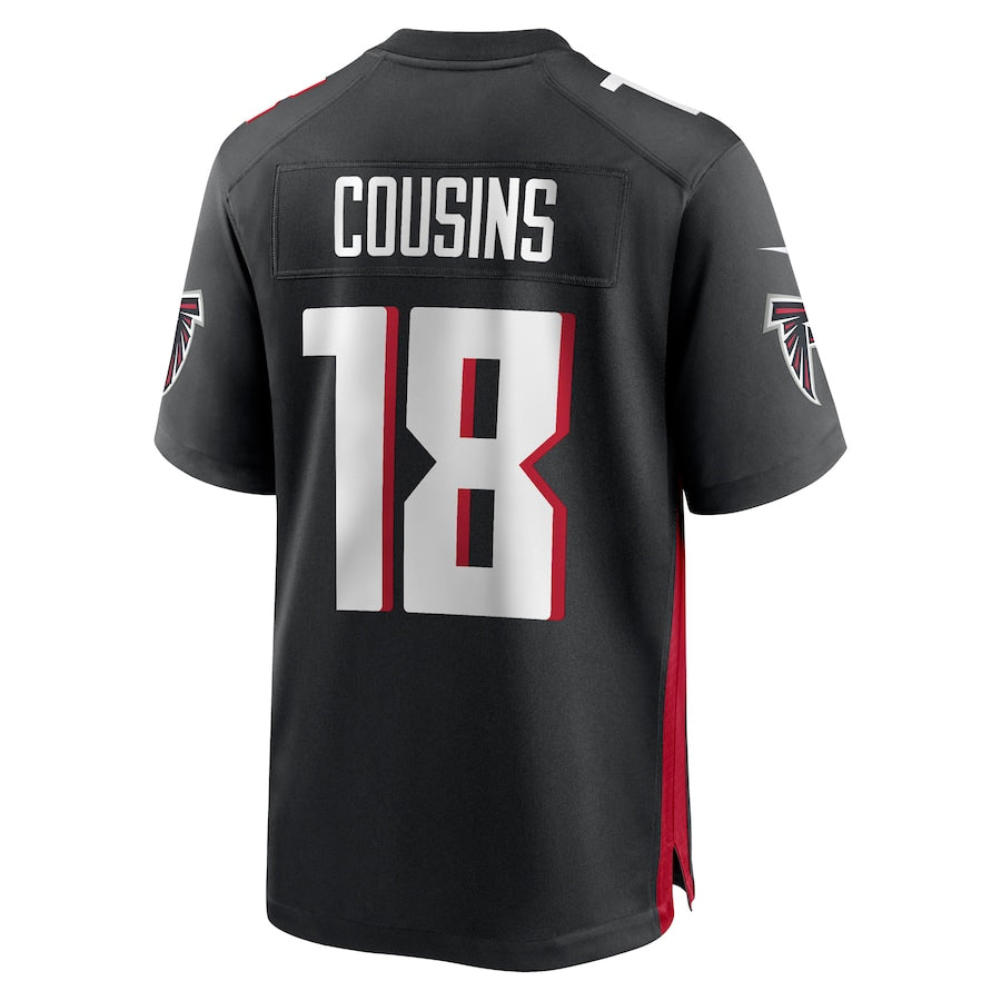 Elroe A.Falcons #18 Kirk Cousins Player Black Home Game Stitched Jerseys