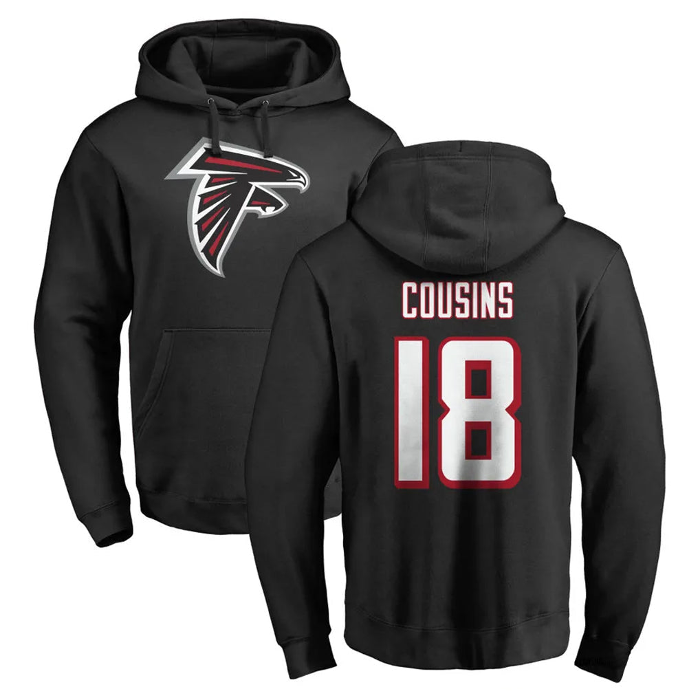 Elroe A.Falcons #18 Kirk Cousins Player Black Salute to Service Hoodies Stitched Jerseys