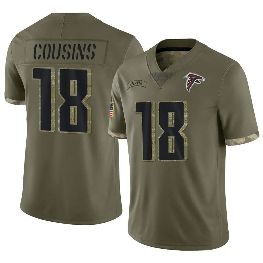 Elroe A.Falcons #18 Kirk Cousins Player Olive Salute To Service Limited Stitched Jerseys