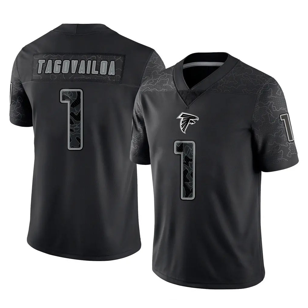 Elroe A.Falcons #1 Tua Tagovailoa Player Black RFLCTV Limited Game Stitched Jerseys