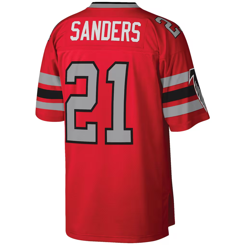 Elroe A.Falcons #21 Deion Sanders Mitchell & Ness Red Legacy Replica Jersey