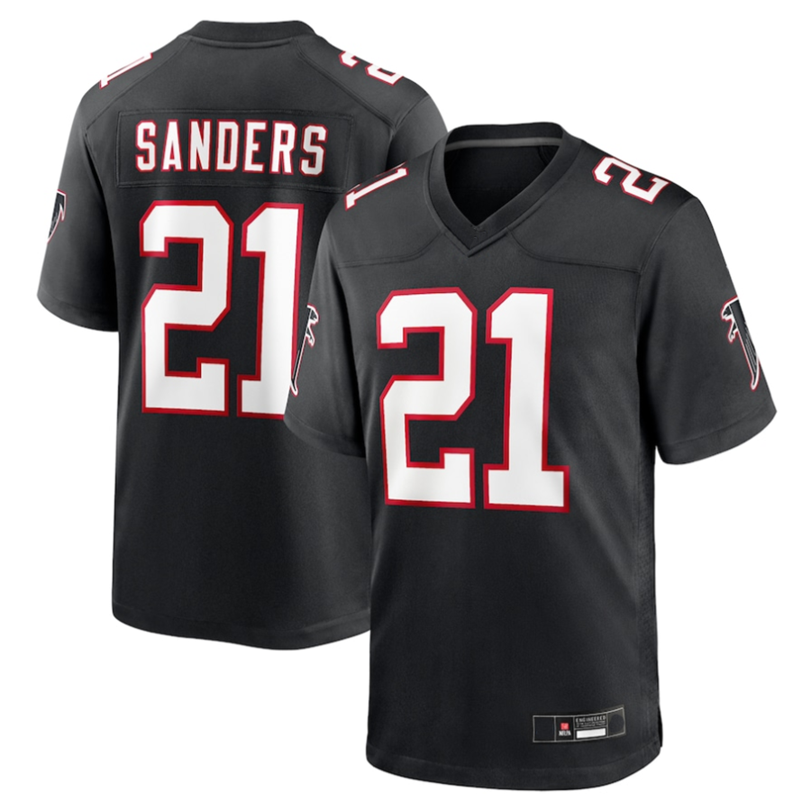 Elroe A.Falcons #21 Deion Sanders Black Player Game Stitched Jerseys
