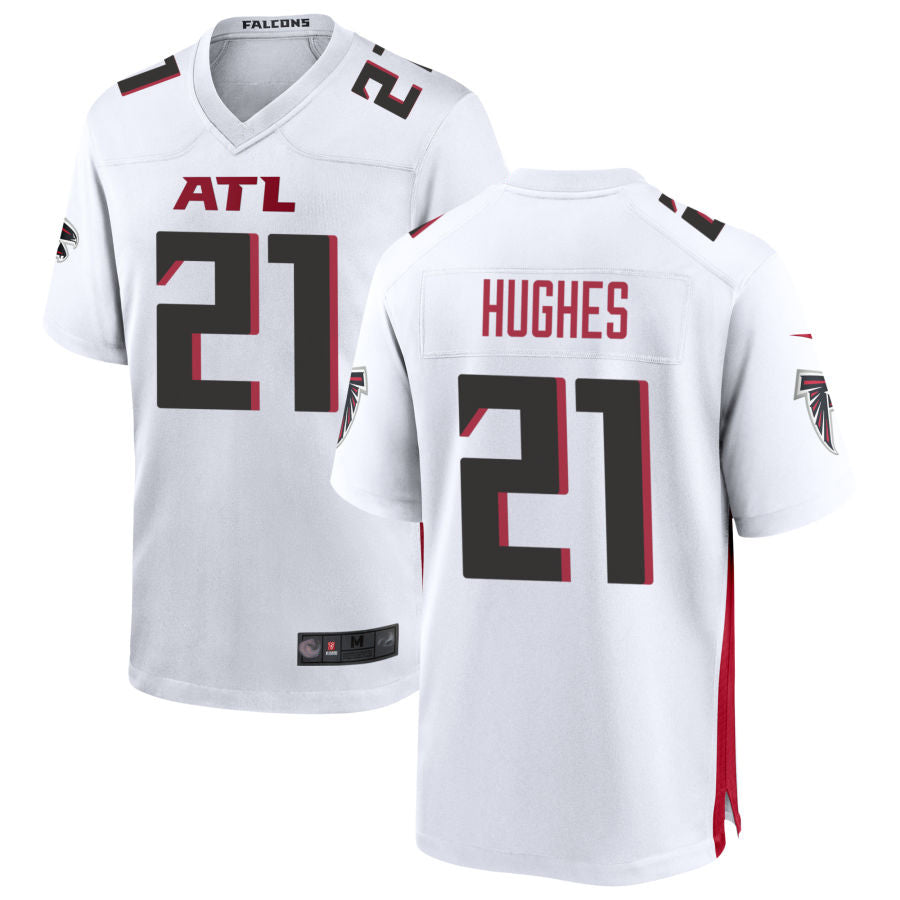 Elroe A.Falcons #21 Mike Hughes Player White Home Game Stitched Jerseys
