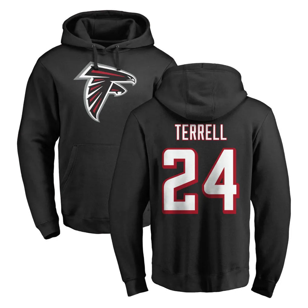 Elroe A.Falcons #24 A.J. Terrell Jr. Player Black Salute to Service Hoodies Stitched Jerseys