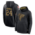 Elroe A.Falcons #24 A.J. Terrell Jr. Player Black Salute to Service Limited Black Hoodie Stitched Jerseys