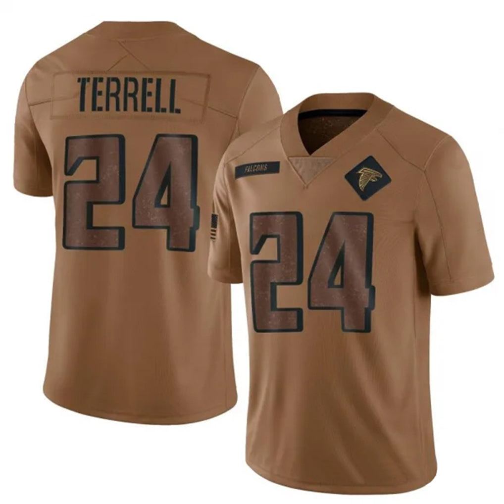Elroe A.Falcons #24 A.J. Terrell Jr. Player Brown Salute To Service Limited Stitched Jerseys