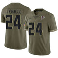 Elroe A.Falcons #24 A.J. Terrell Jr. Player Olive Salute To Service Limited Stitched Jerseys
