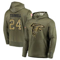 Elroe A.Falcons #24 A.J. Terrell Jr. Player Olive Salute to Service Club Fleece Hoodie Stitched Jerseys