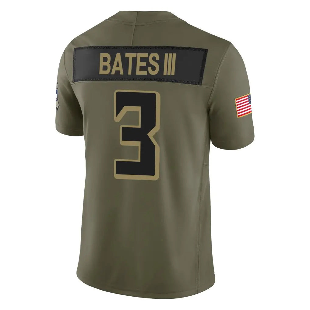 Elroe A.Falcons #3 Jessie Bates III Player Olive Salute To Service Limited Home Game Stitched Jerseys