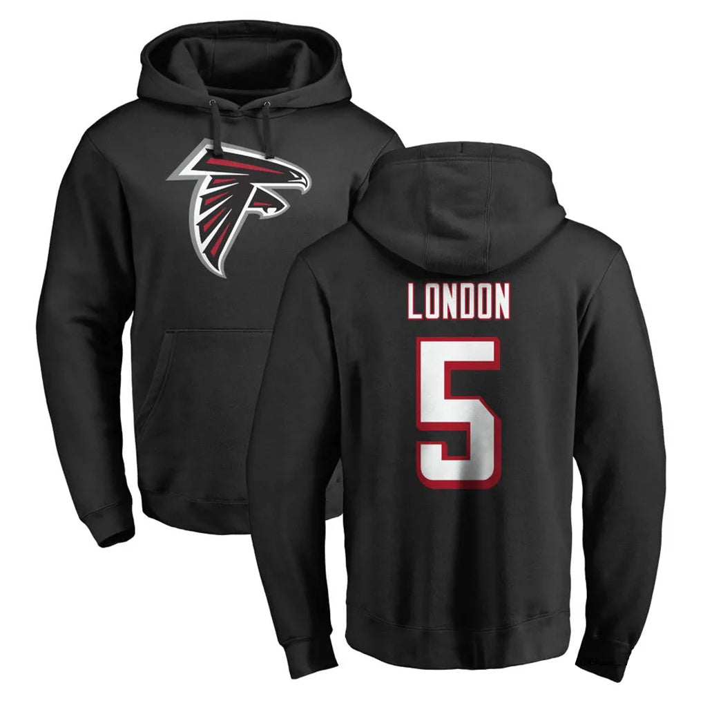 Elroe A.Falcons #5 Drake London Player Black Salute to Service Hoodies Stitched Jerseys