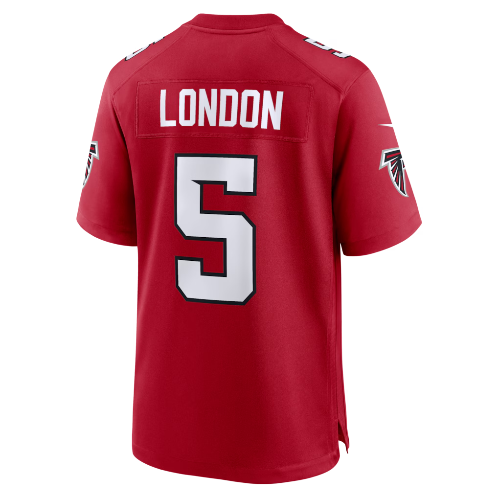 Elroe A.Falcons #5 Drake London Red Game Stitched Jerseys